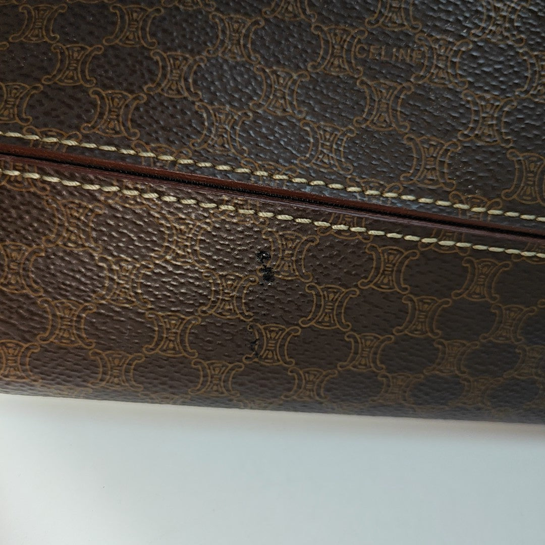 Coated Canvas Tote Bag Brown