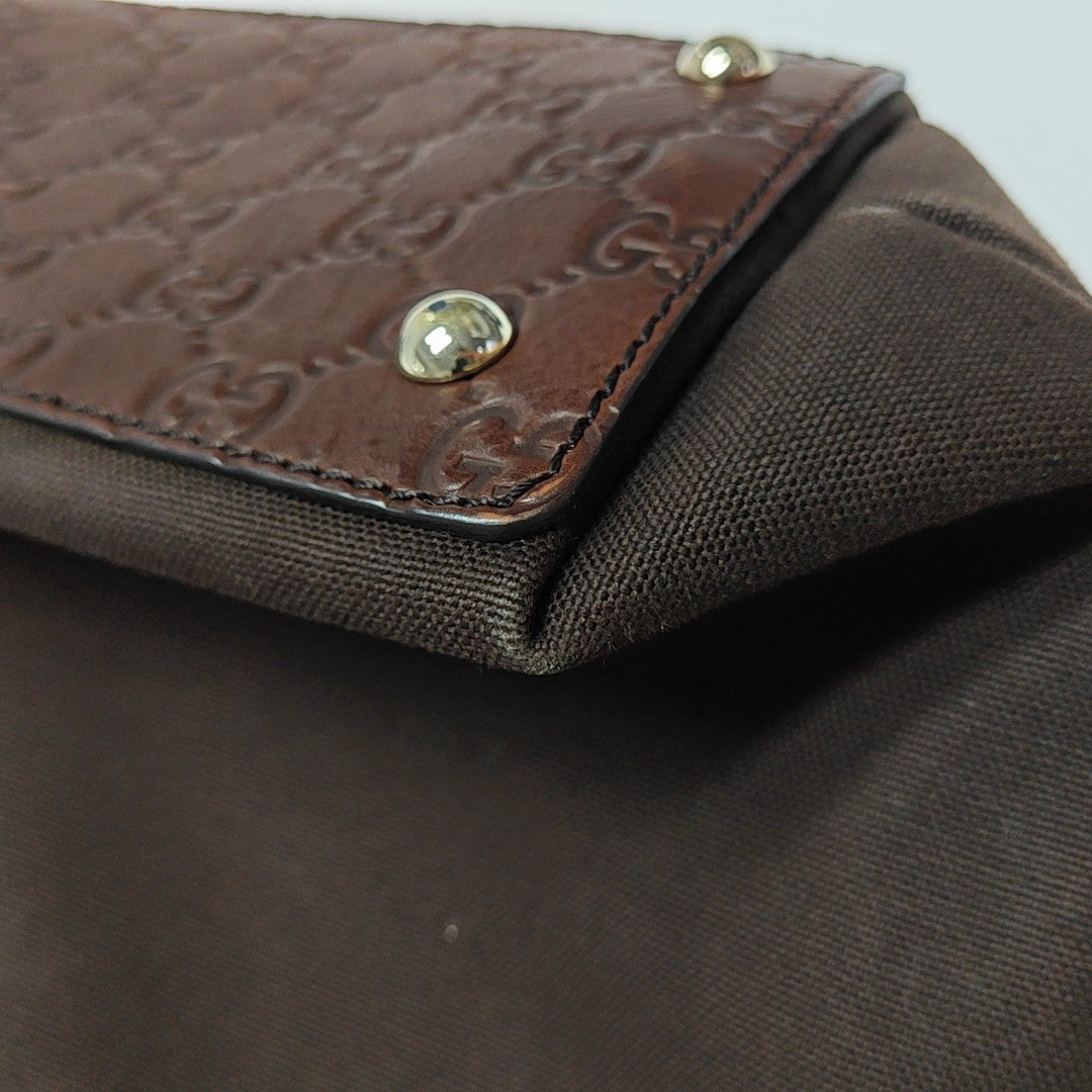 Monogram Canvas Top Handle Bag Brown