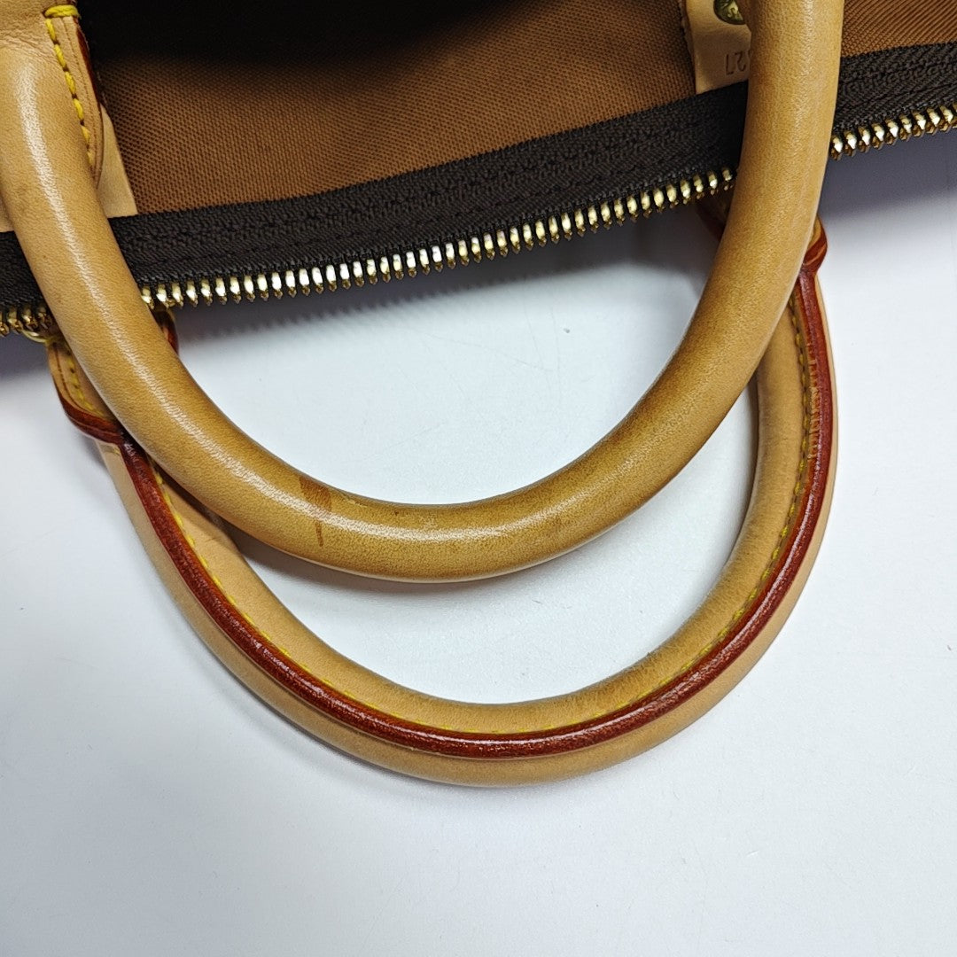 KEEPALL 50 Monogram Coated Canvas Brown