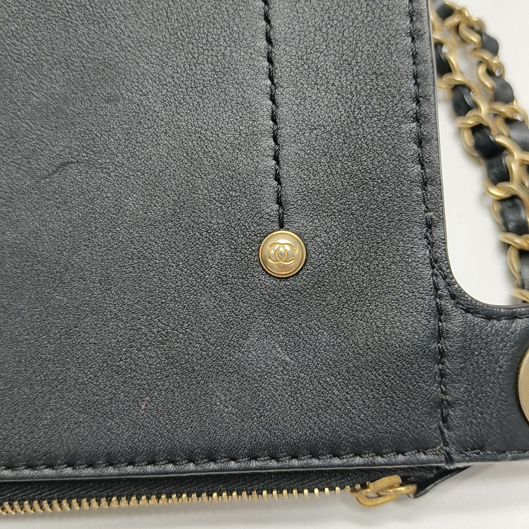 Quilted Leather Belt Bag Black