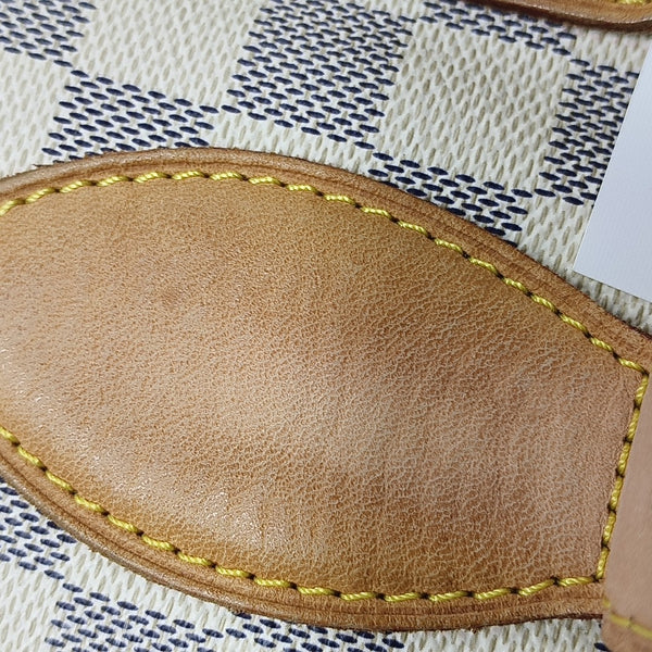 HAMPSTEAD MM Damier Azur Coated Canvas White