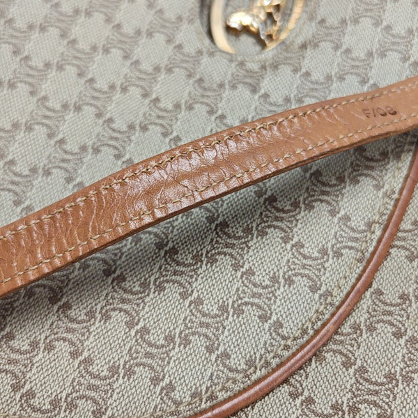 Coated Canvas Shoulder Bag Brown
