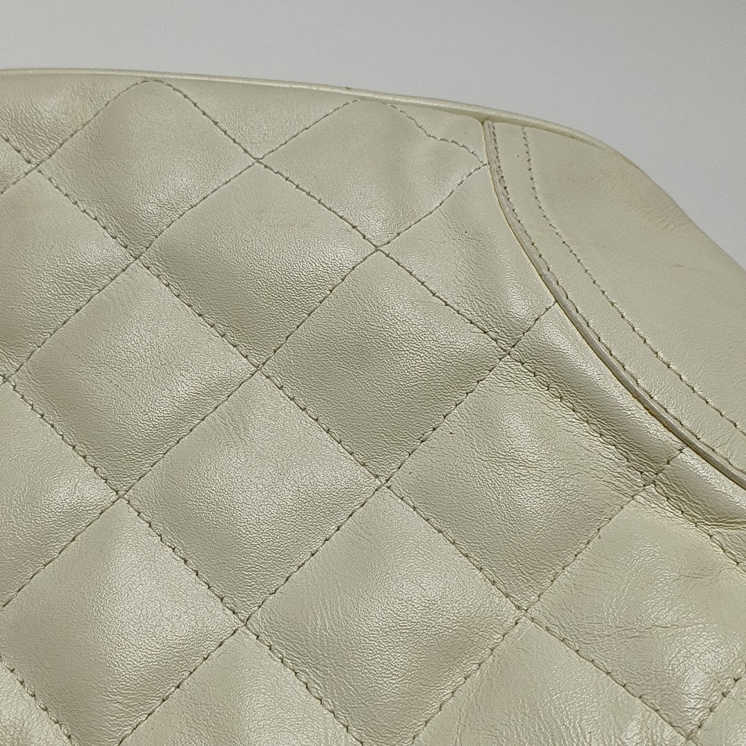 Quilted Calfskin Tote Bag White