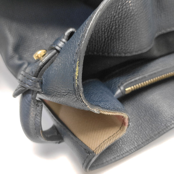 The Banner Large Calfskin Blue