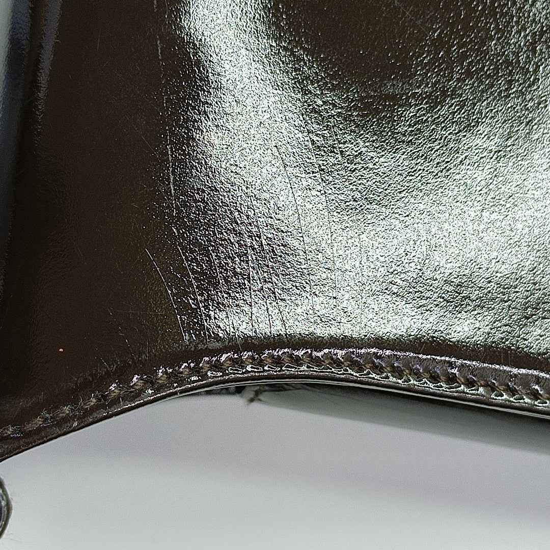 Patent Leather Shoulder Bag Brown