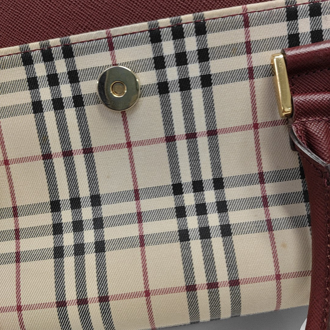 House Check Canvas Tote Canvas Beige