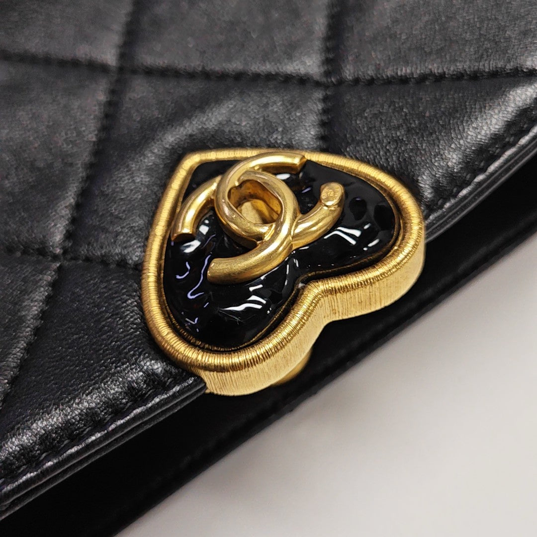 COCO LOVE Quilted Lambskin Black