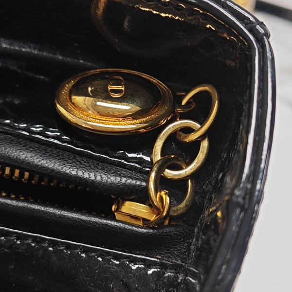 Lady Dior Large Patent Leather Black