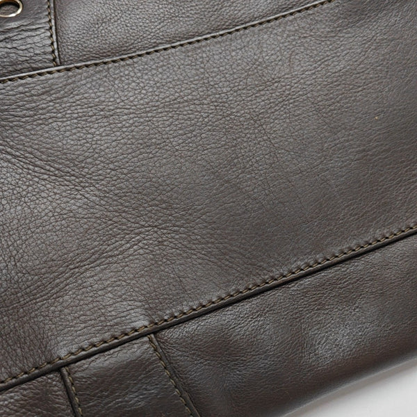 Calfskin Top Handle Bag Brown