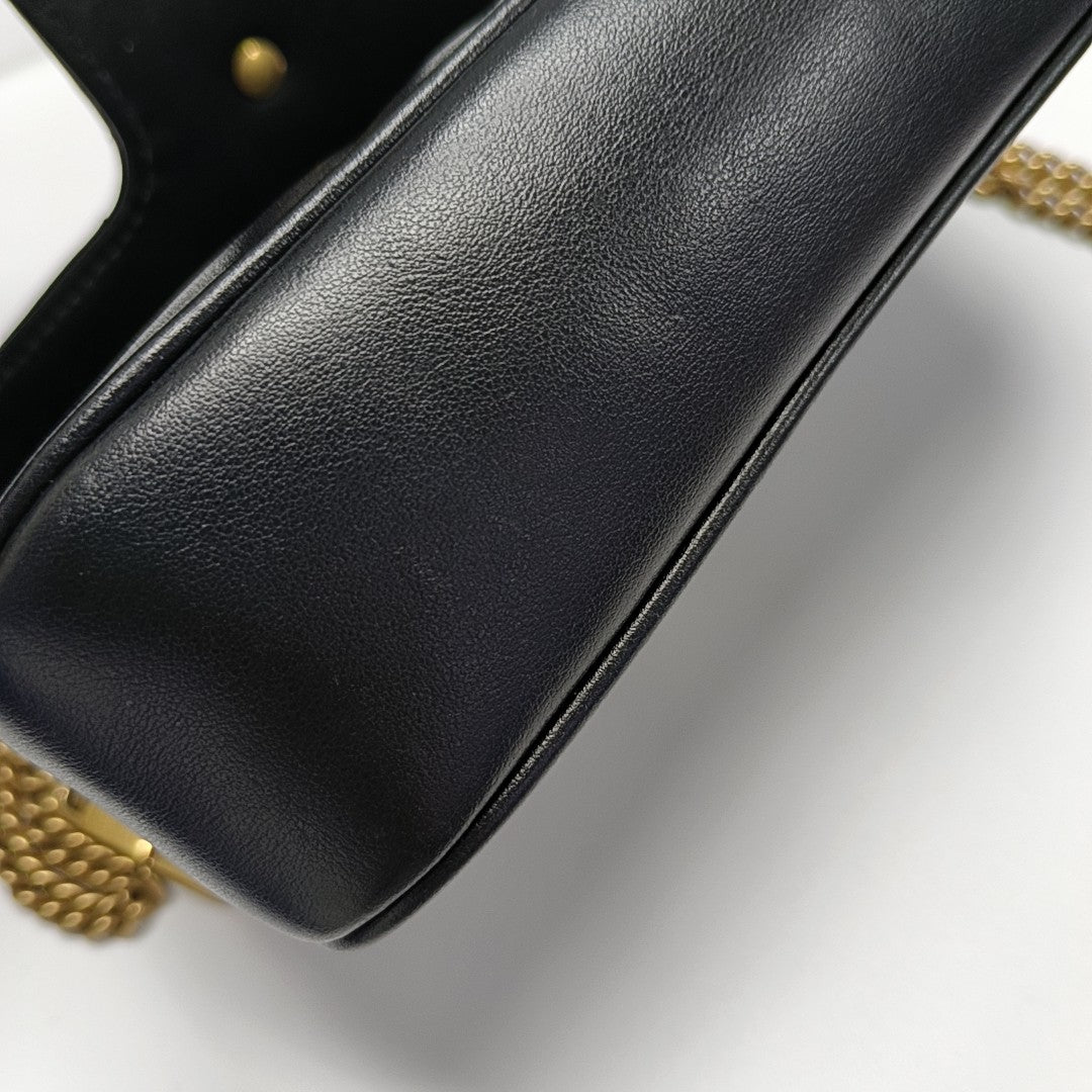GG Marmont Mini Quilted Calfskin Black
