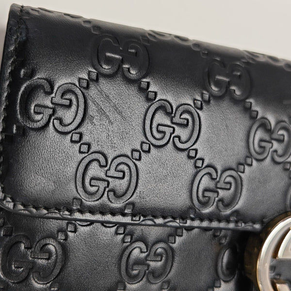 Interlocking G Small Monogram Calfskin Black Wallet