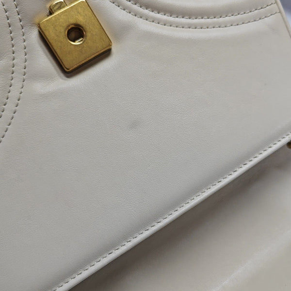 GG Marmont Mini Quilted Calfskin White