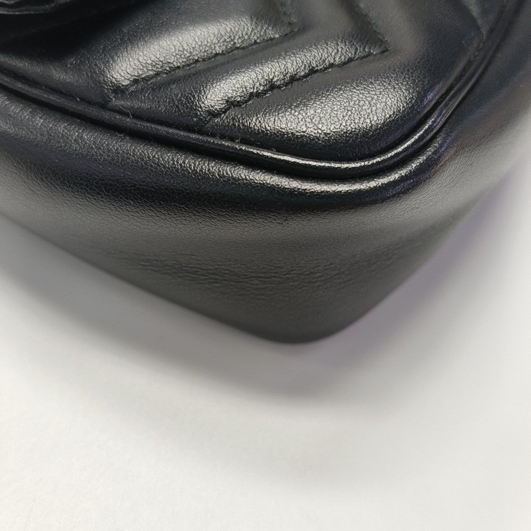 GG Marmont Mini Quilted Calfskin Black