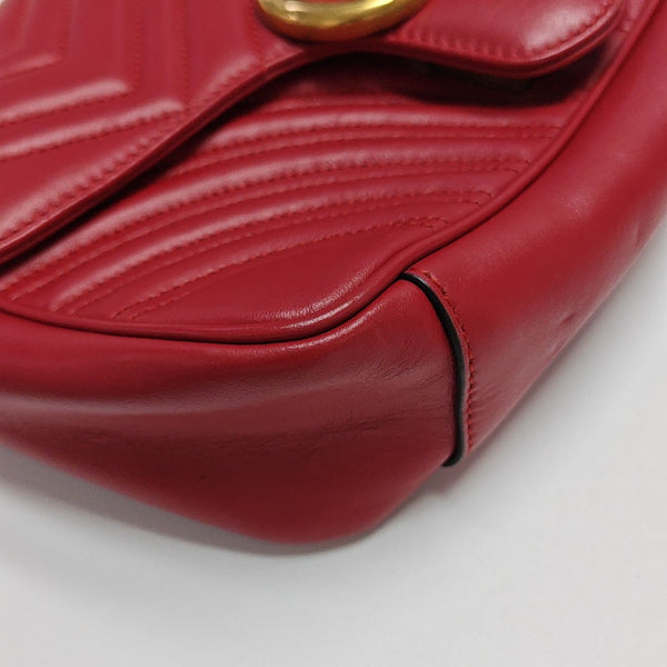 GG Marmont Medium Quilted Calfskin Red