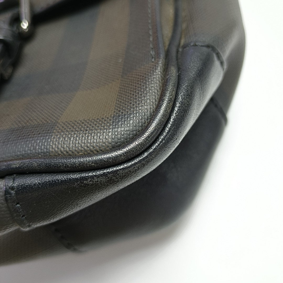 Coated Canvas Crossbody Bag Brown