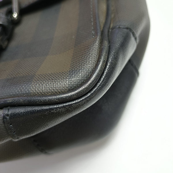 Coated Canvas Crossbody Bag Brown