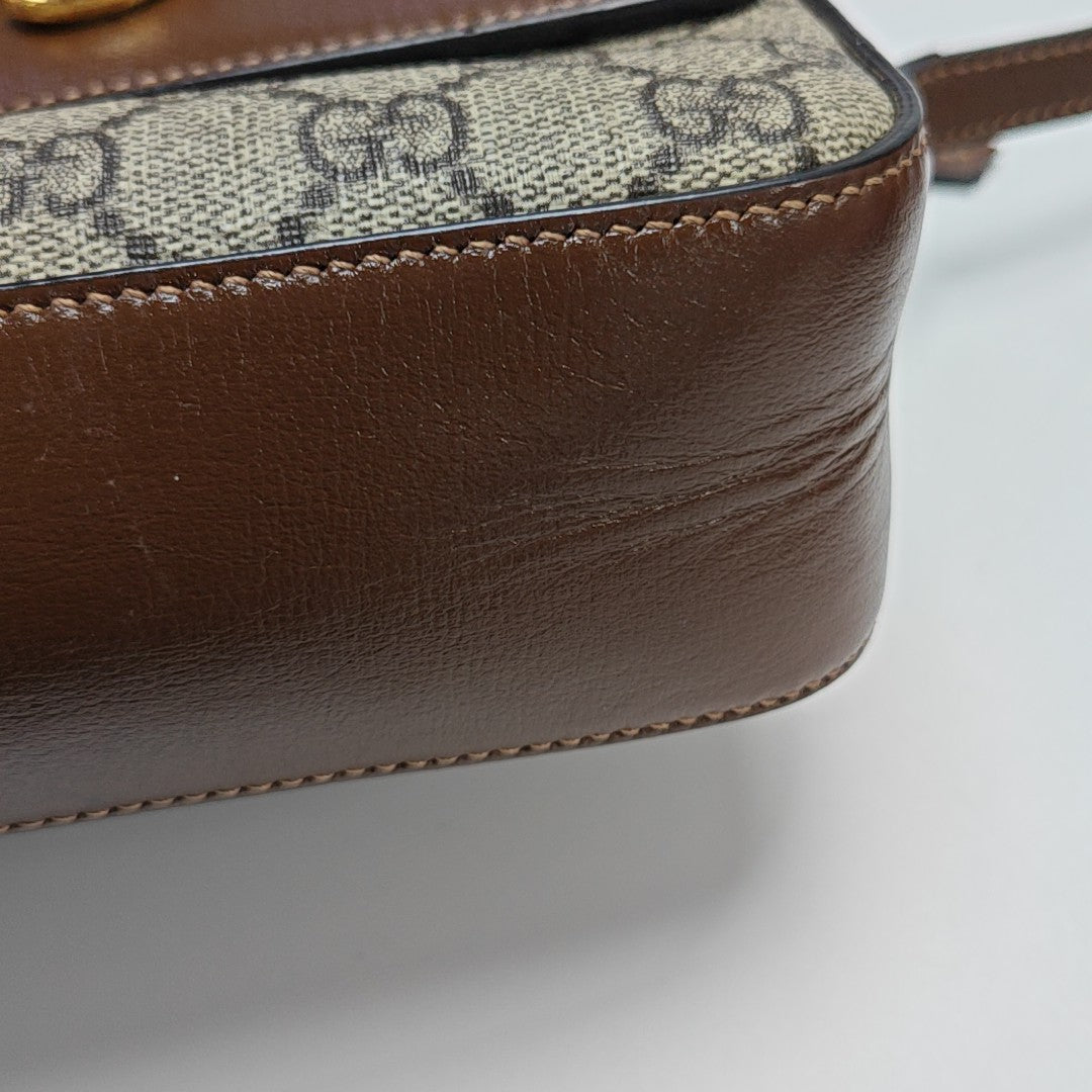 Horsebit 1955 Small Coated Canvas Beige
