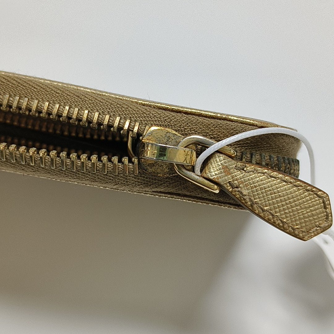 Saffiano Calfskin Wallet Gold