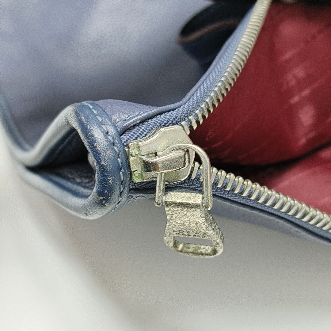Calfskin Top Handle Bag Blue