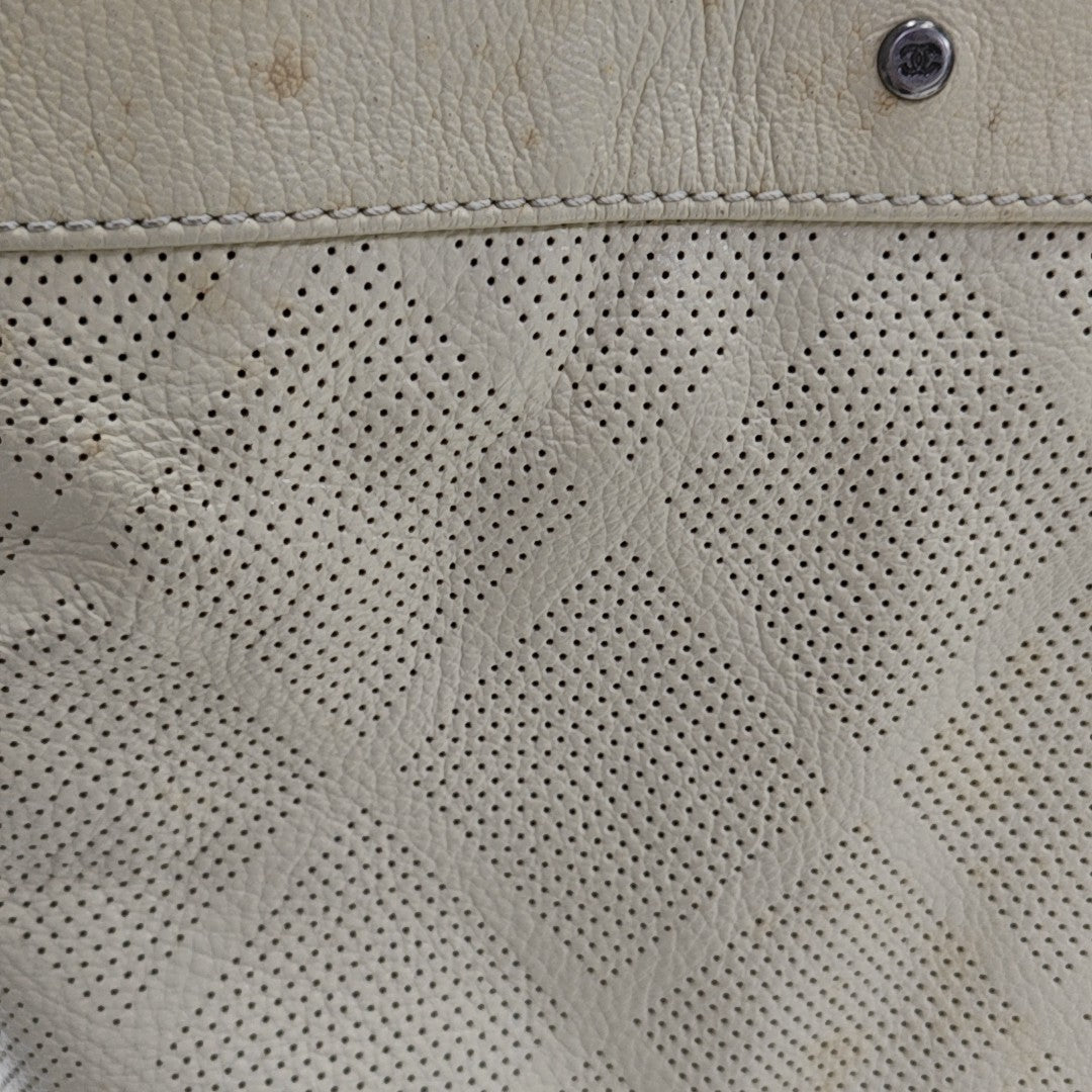 Quilted Lambskin Tote Bag White