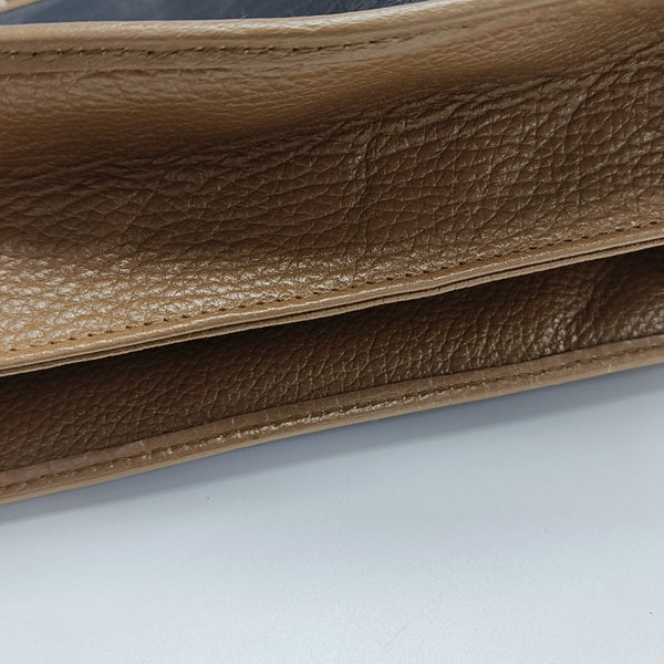 Coated Canvas Crossbody Bag Brown