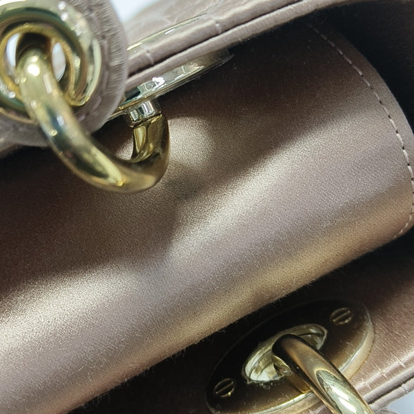 Lady Dior Small Cannage Silk Satin Pink