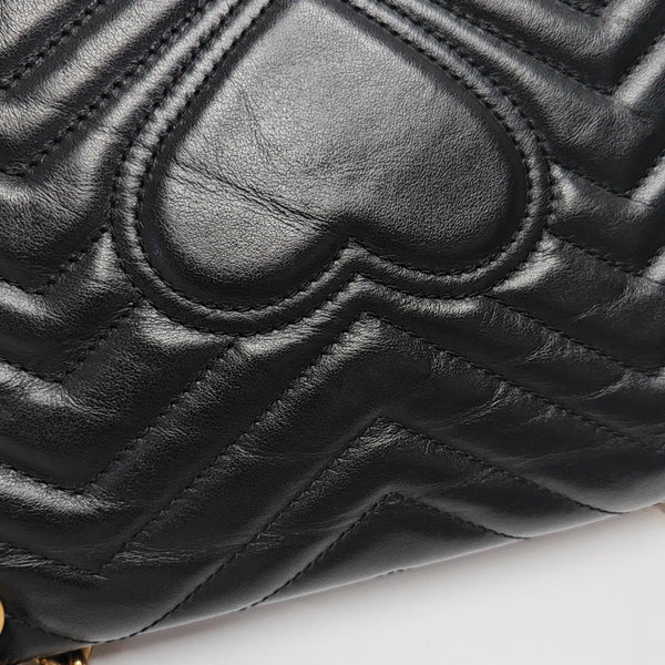 GG Marmont Medium Quilted Calfskin Black