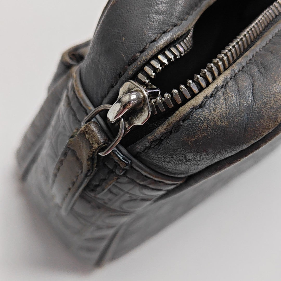 Calfskin Top Handle Bag Gray