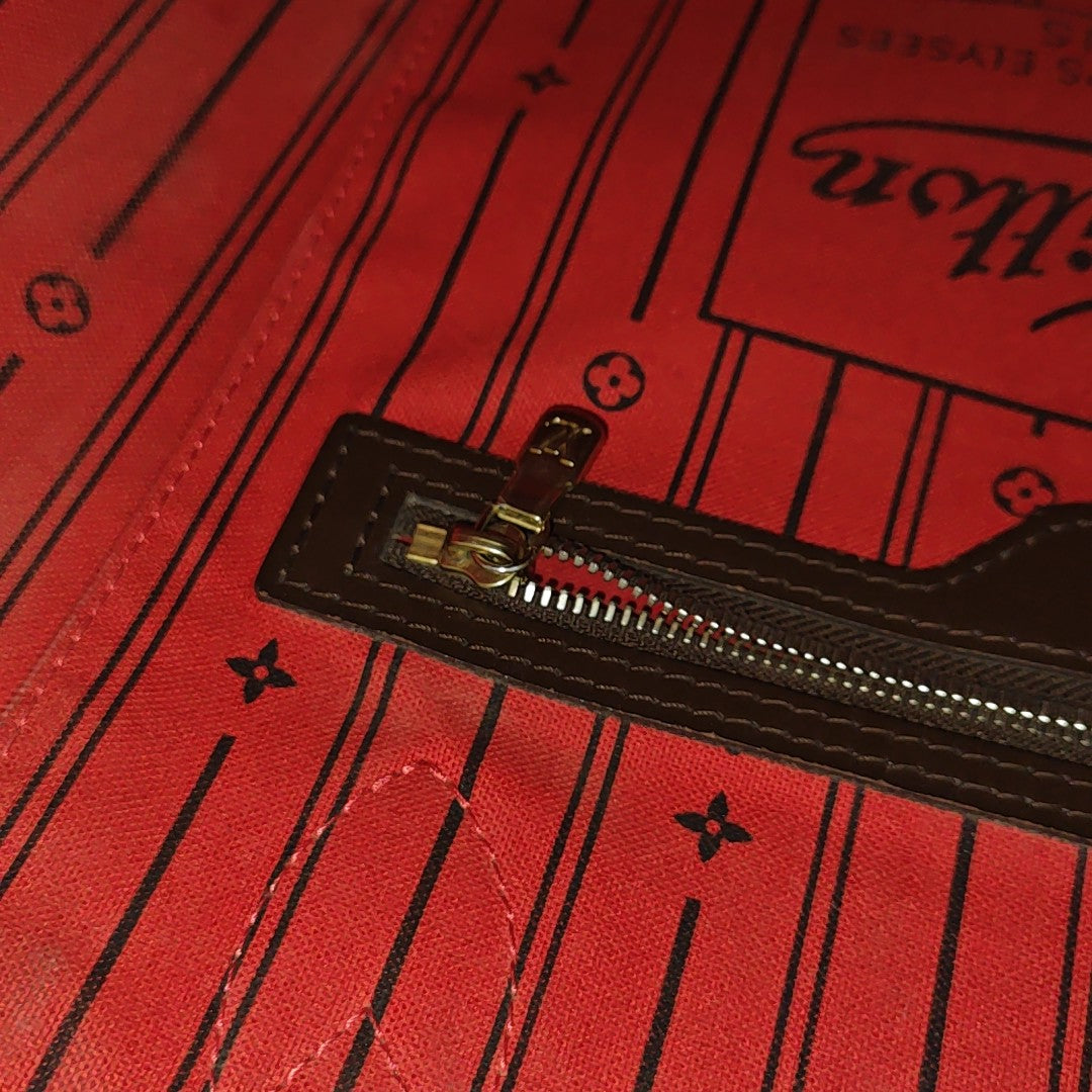 NEVERFULL MM Damier Ebene Coated Canvas Brown
