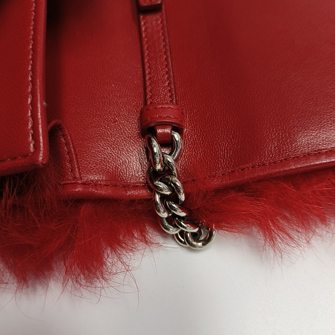Fabric Shoulder Bag Red