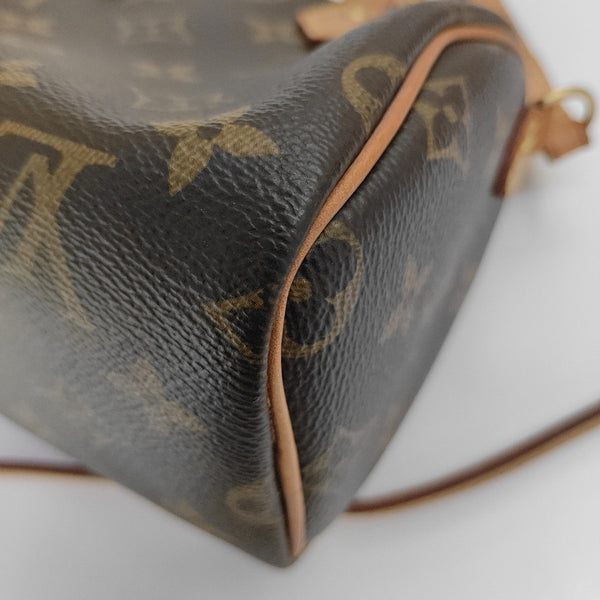 SPEEDY Nano Monogram Coated Canvas Brown