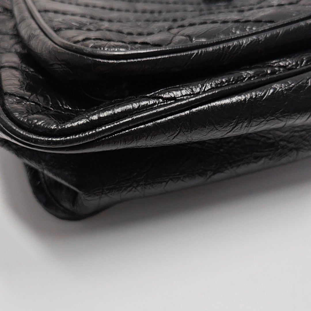NIKI Medium Chevron Calfskin Black