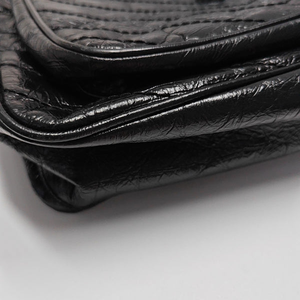 NIKI Medium Chevron Calfskin Black