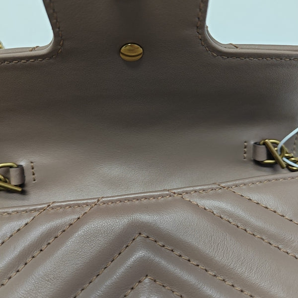 GG Marmont Mini Quilted Calfskin Beige