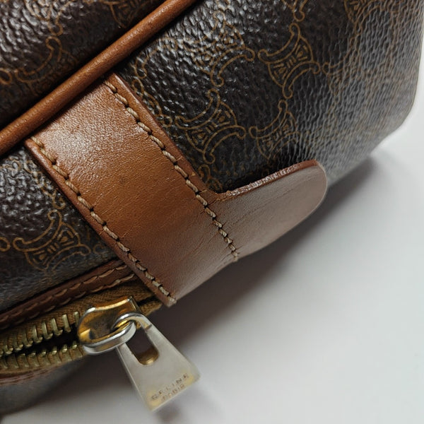 Coated Canvas Top Handle Bag Brown