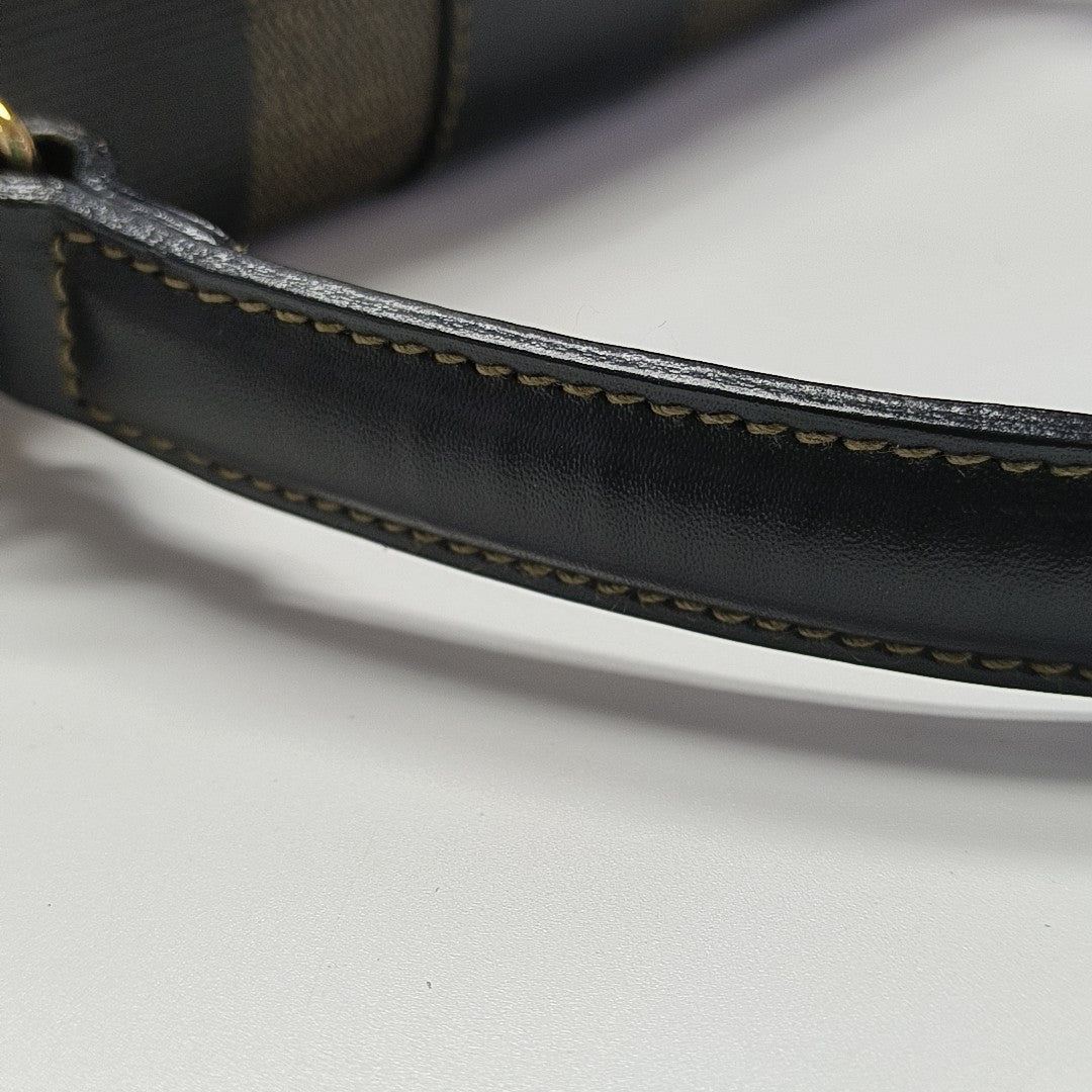 Coated Canvas Top Handle Bag Brown