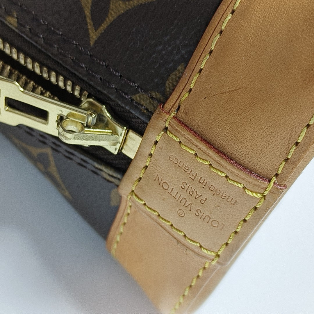 ALMA BB Monogram Coated Canvas Brown
