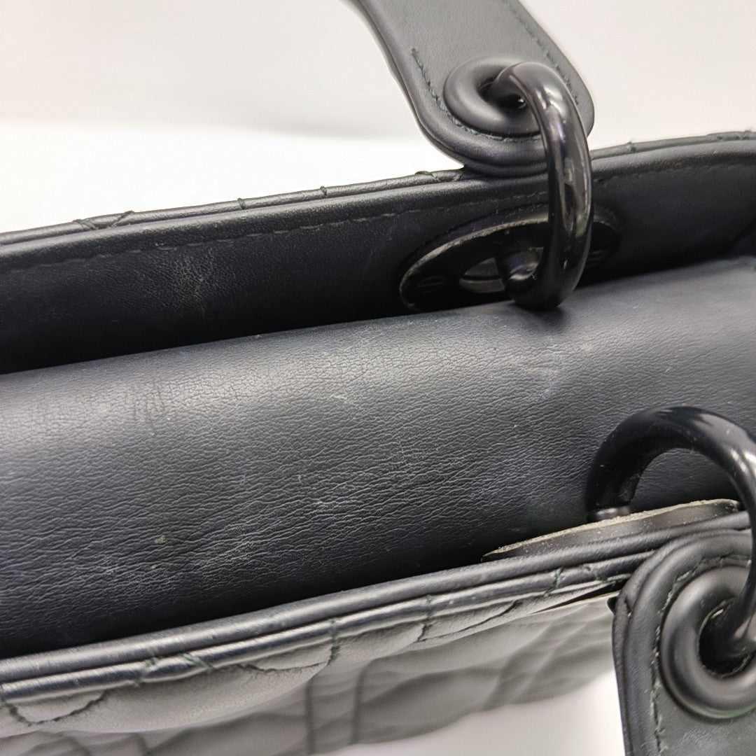 Lady Dior Small Cannage Calfskin Black