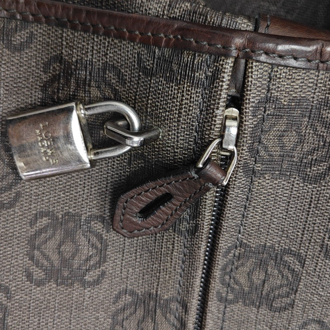 Coated Canvas Shoulder Bag Brown