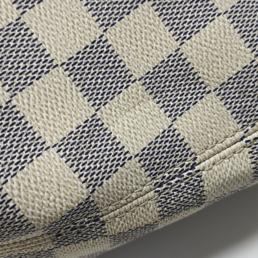 SALINA PM Damier Azur Coated Canvas White
