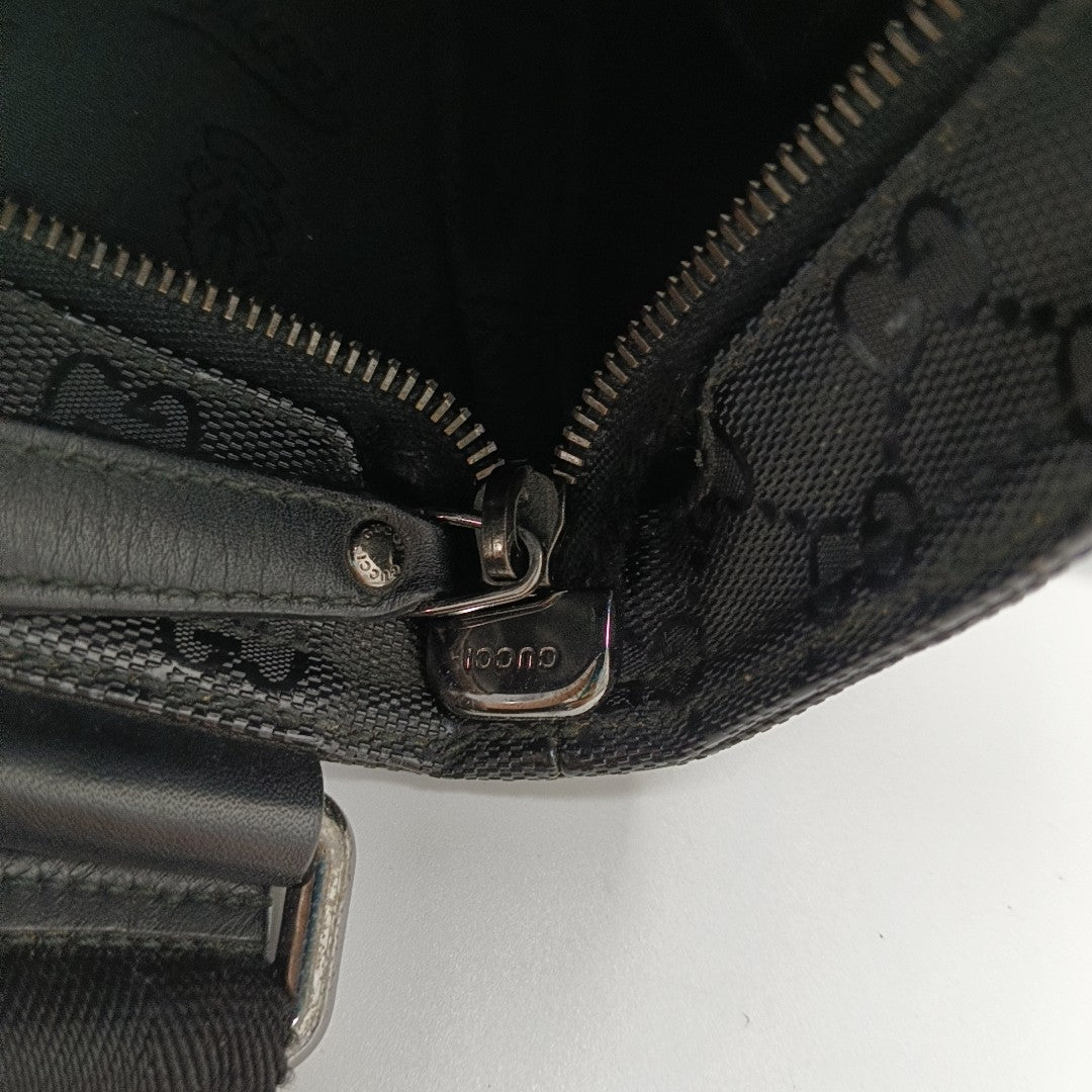 Monogram Coated Canvas Shoulder Bag Black