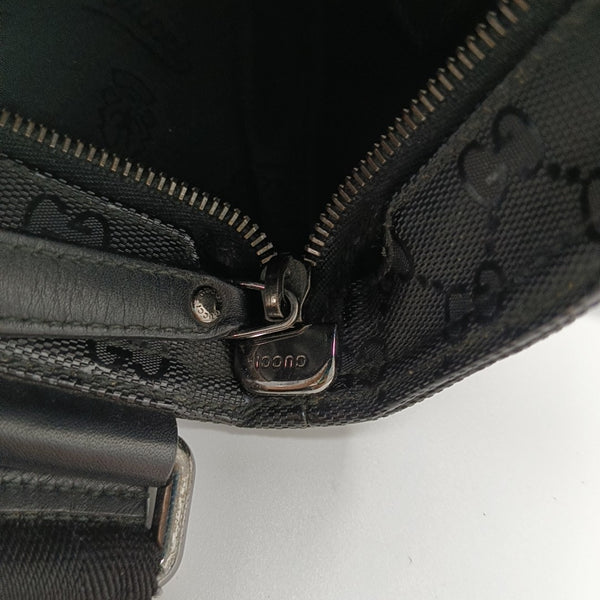 Monogram Coated Canvas Shoulder Bag Black
