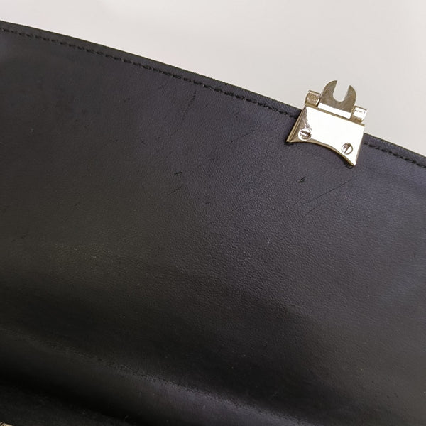 Calfskin Top Handle Bag Black