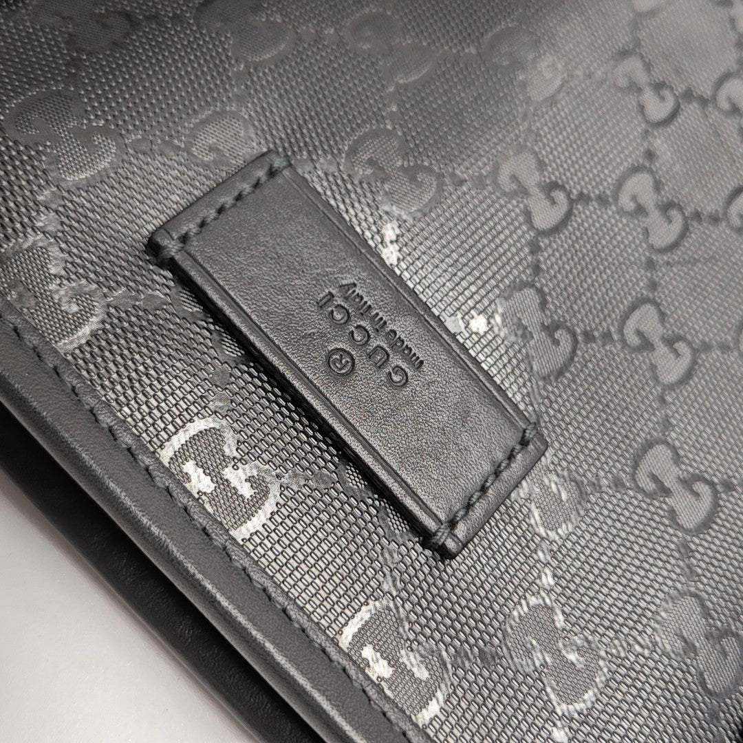 GG Imprime Monogram Coated Canvas Gray