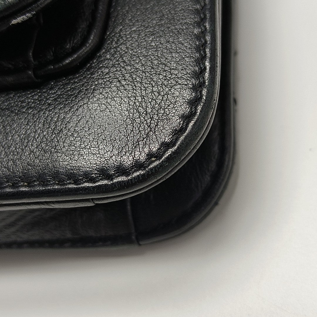 Quilted Calfskin Shoulder Bag Black