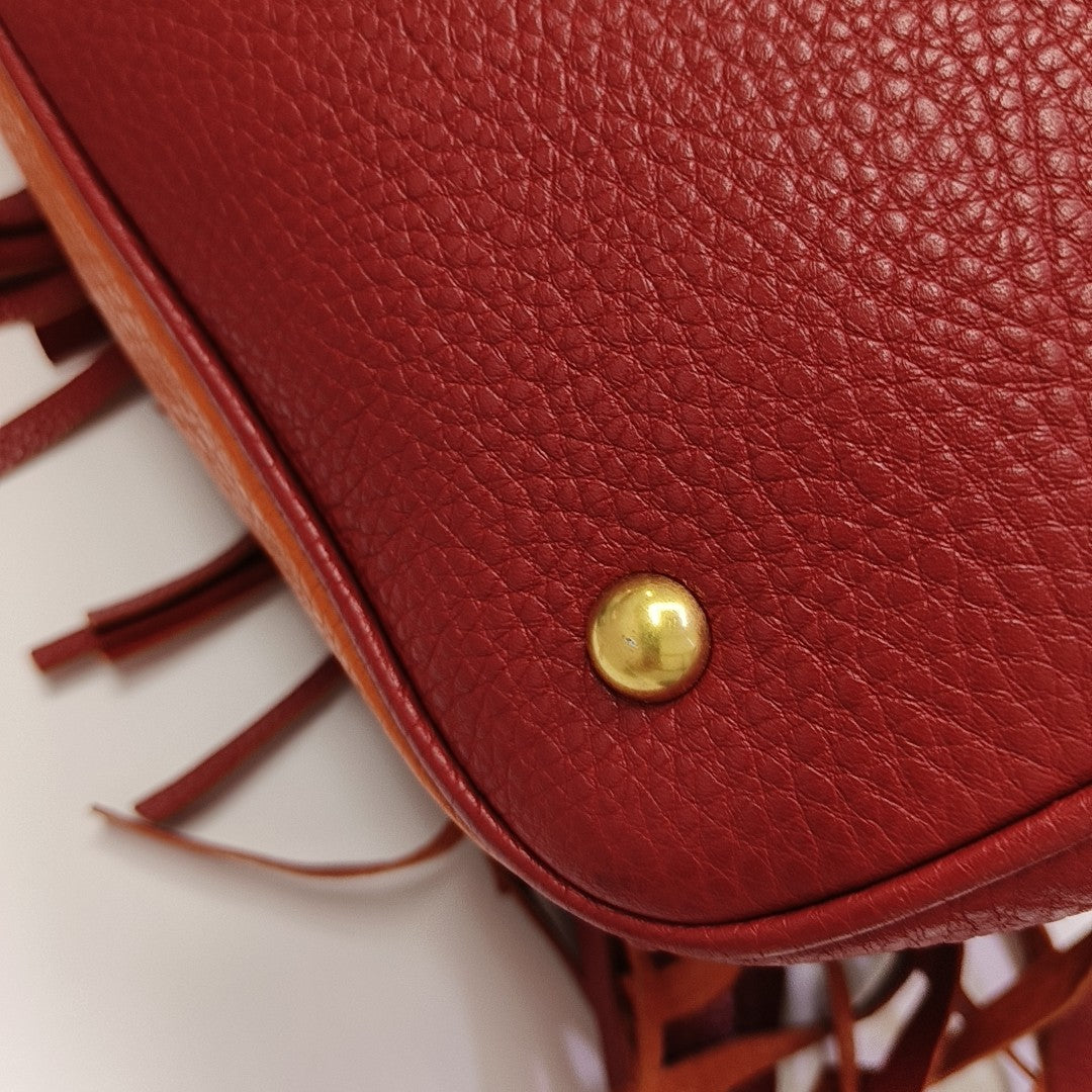 Leather Shoulder Bag Orange