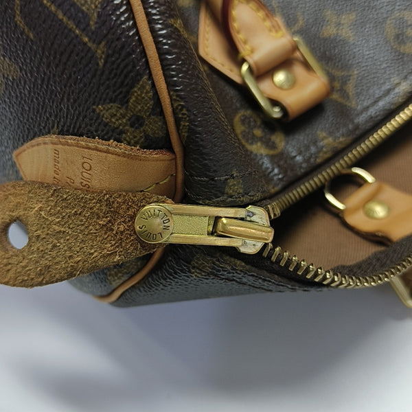 SPEEDY 30 Monogram Coated Canvas Brown
