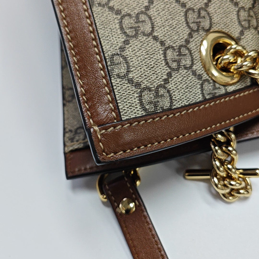 Padlock Medium Monogram Coated Canvas Beige