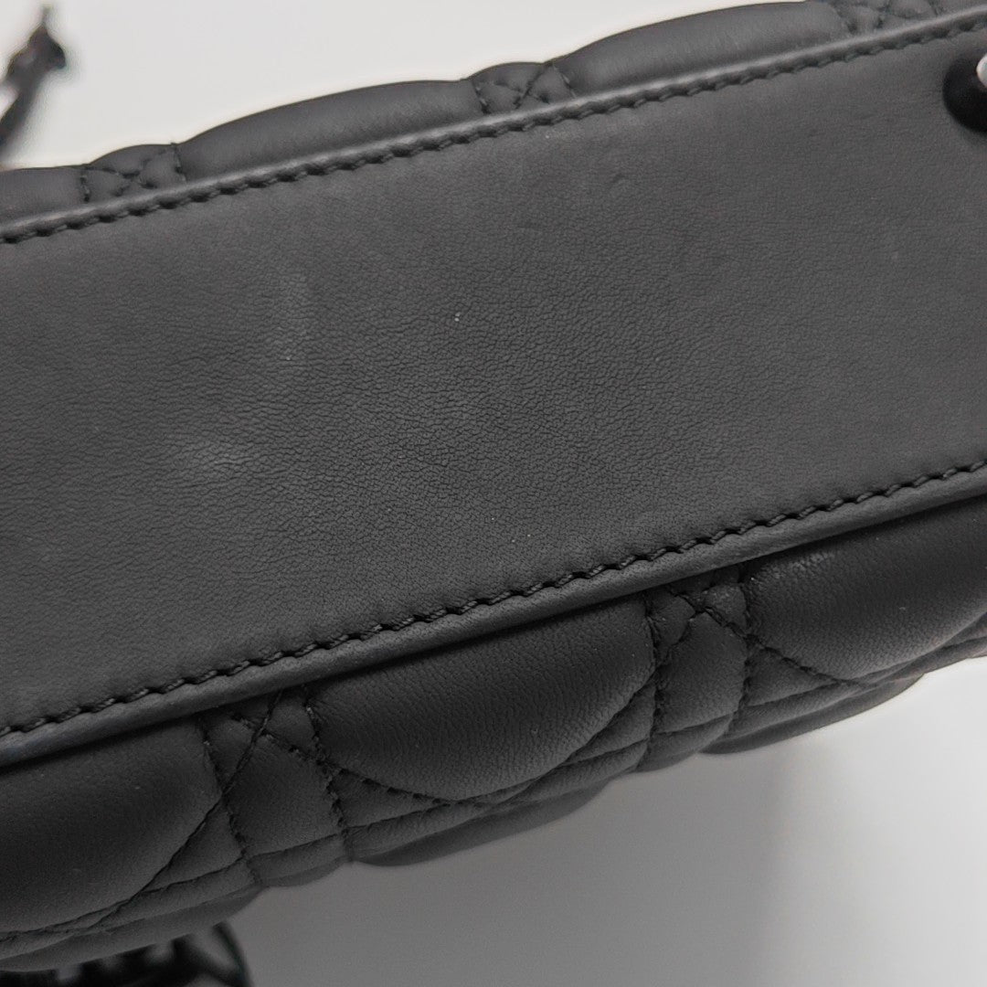 Lady Dior Mini Cannage Calfskin Black