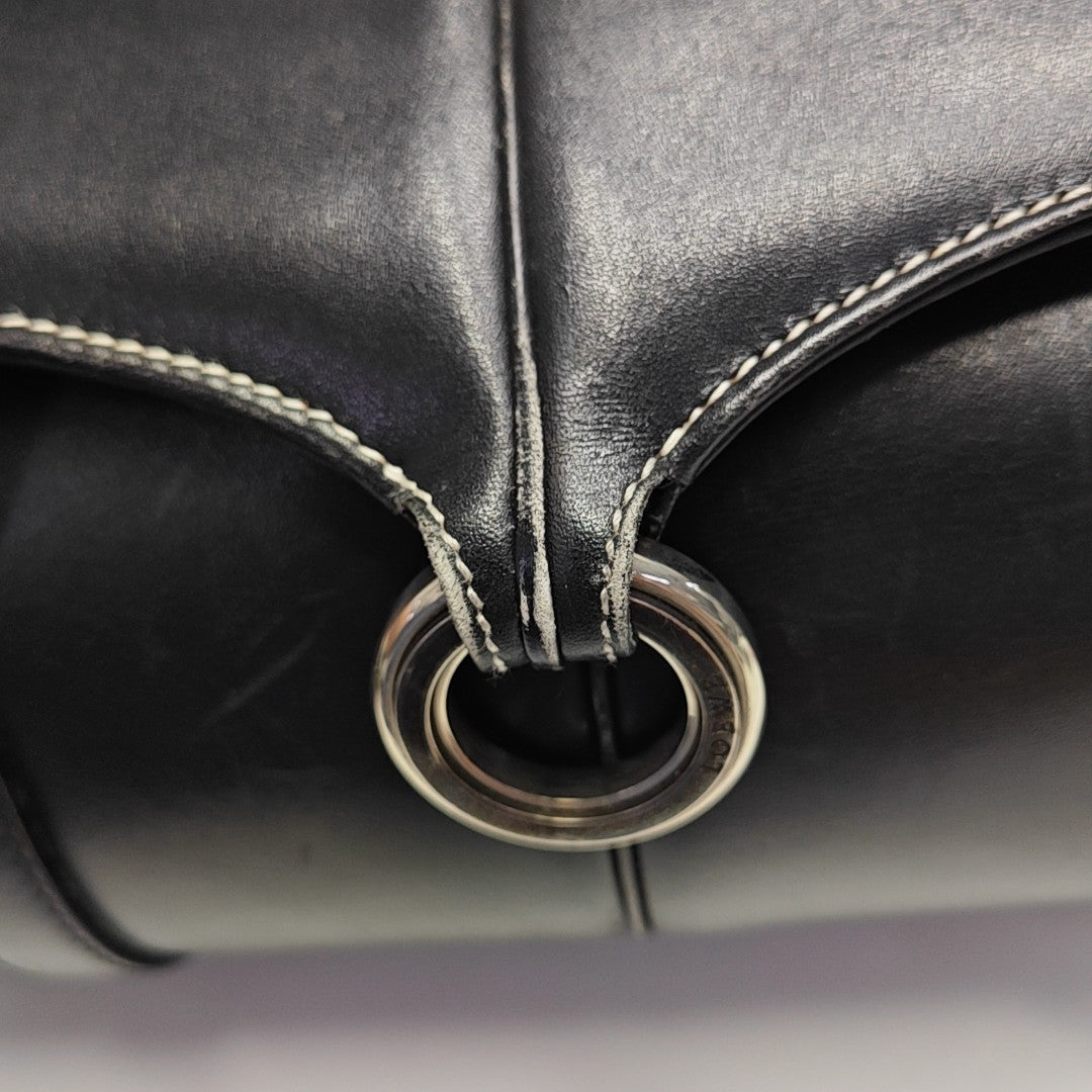Calfskin Top Handle Bag Black
